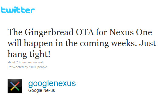 Gingerbread OTA for Nexus One