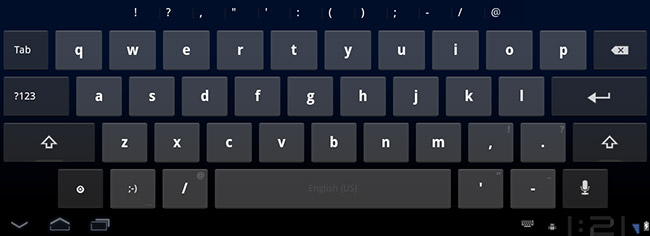 Android 3.0 Honeycomb soft keyboard