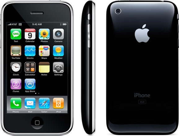 iPhone 8GB in black and 16GB 2011