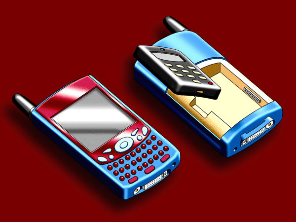 PDA with detachable mobile phone