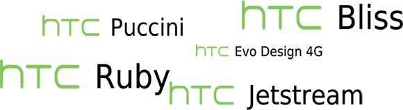 HTC unannounced phones. Puccini, Bliss, Ruby, Evo Design 4G Jetstream