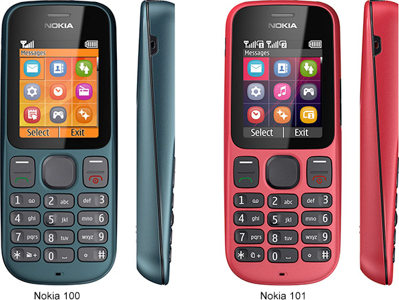 Nokia 100 and Nokia 101 Symbian S30 mobile phones announced