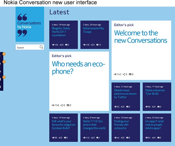 Nokia Conversations new user interface