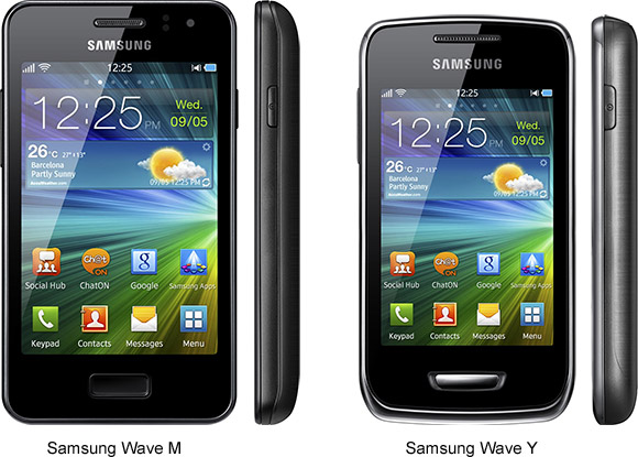 Samsung Wave M and Wave Y announced