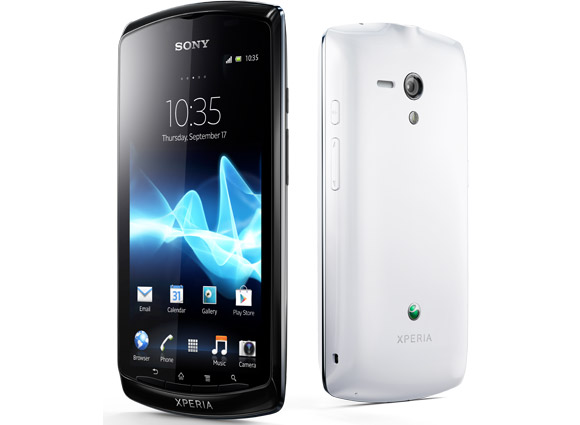 Sony Xperia Neo L front and back. Black and white