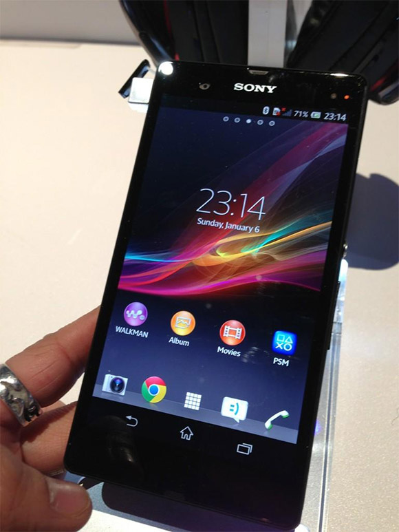 Sony Xperia Z at the CES booth