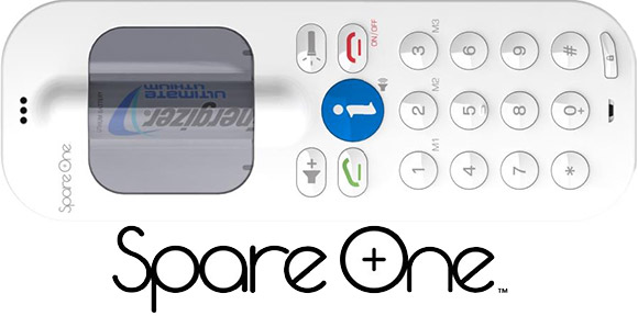 SpareOne mobile phone running on a single AA battery
