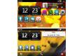 Symbian Belle landscape view. New navigation and options bare at the bottom of the screen. Up to six home screens.