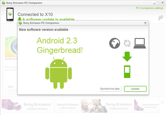 Android 2.3 Gingerbread available for Sony Ericsson Xperia X10