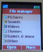 Sony Ericsson K700 File Manager