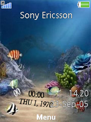 Fish Clock theme for Sony Ericsson W980