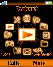 Black Orange Animat K750  theme
