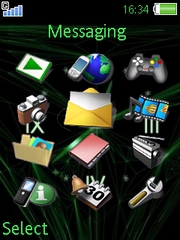 Green Analog Clock. K810 theme