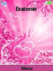 Pink hearts theme for Sony Ericsson zylo