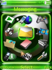 Green neon W910  theme
