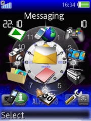 Blue Clock W580 theme