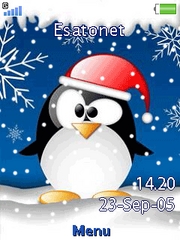 Christmas Linux Penguin W705  theme