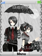 Couple in rain theme for Sony Ericsson W595