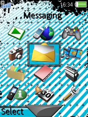 Blue-Stripes & Splash W830 theme