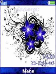 Blue Flowers W890  theme