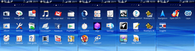 Xperia X10 Mini Applications