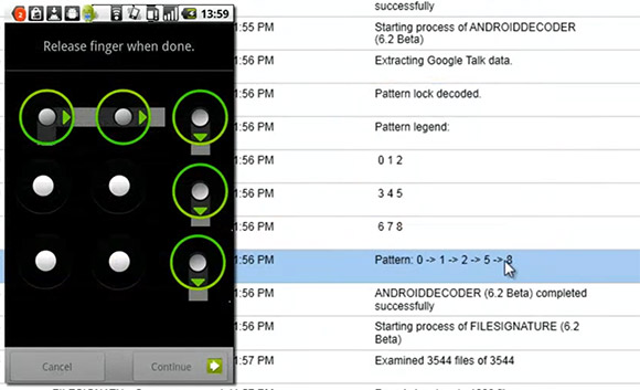 Simple way get access to the Android patten lock code