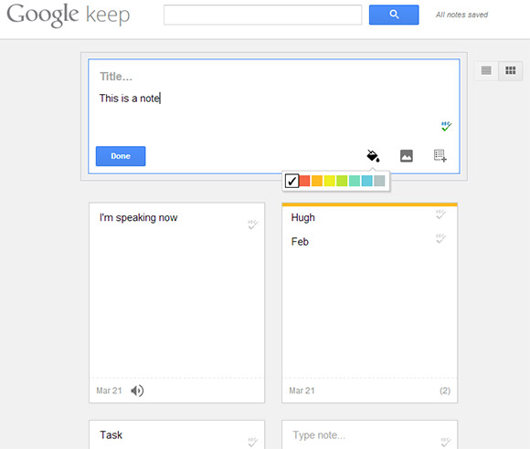 Google Keep for desktop