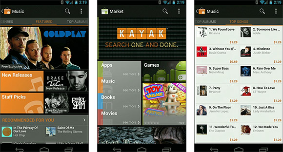 Google Music Android app screen shots