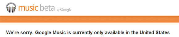 Google Music not available outside US