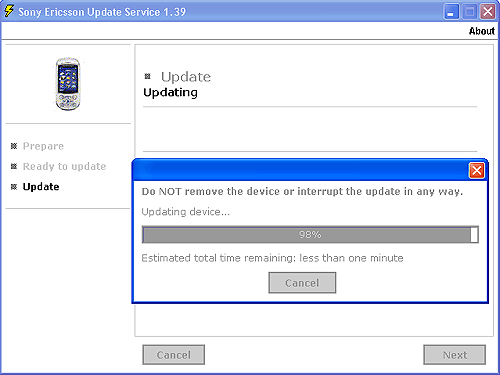 Sony Ericsson S700i Update Service