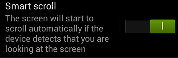 Samsung Galaxy S4 Smart Scroll eye scrolling