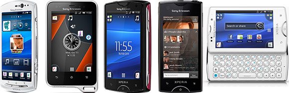 Xperia neo V, Xperia Active, Xperia Mini, Xperia Ray, Xperia Mini Pro