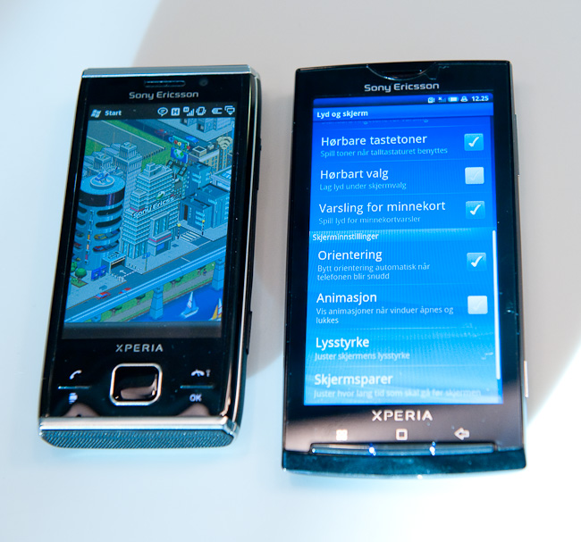 Sony Ericsson Xperia X10 and X2