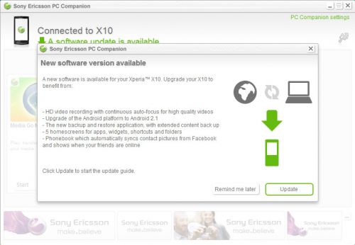 Android 2.1 available for Sony Ericsson Xperia X8 update