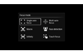 The six focus modes in Xperia Arc.<ul><li>Single autofocus - with continuos autofocus</li>
<li>Multi autofocus - where the camera focuses on 5 areas</li>
<li>Macro - For extreme close-up</li>
<li>Face detection - the camera detects up to 5 faces and will focus on the nearest face. Select one of the other face by clicking on it. Continuous autofocus is on</li>
<li>Infinity - focus is set on subjects far away</li>
<li>Touch focus - touch the area in the viewfinder where you want the focus to be</li></ul>