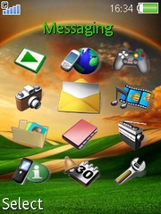 Golden green ribbon theme for Sony Ericsson W888