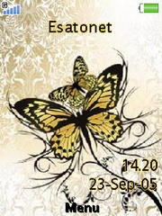 Beige Butterfly theme for Sony Ericsson W995