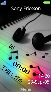 Music Clock theme for Sony Ericsson Aino