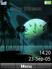 Space Clock theme for Sony Ericsson G705