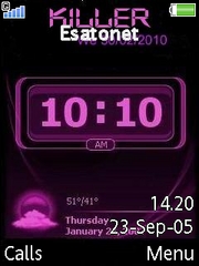 Clock 3 theme for Sony Ericsson S500 / S500i