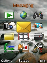 Rock beach theme for Sony Ericsson zylo