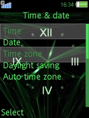 Green Analog Clock. 