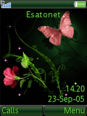 Animated Butterfly W580 theme