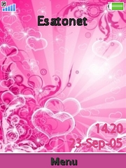 Pink hearts theme for Sony Ericsson Cedar