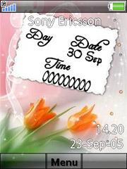 Beautyful clock time theme for Sony Ericsson C905