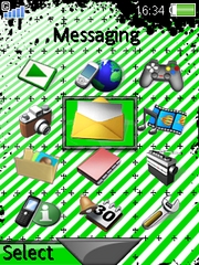 Green-Stripes & Splash theme for Sony Ericsson K800