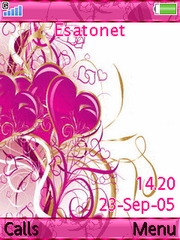 Pink hearts W830 theme