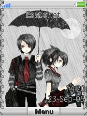 Couple in rain W760  theme